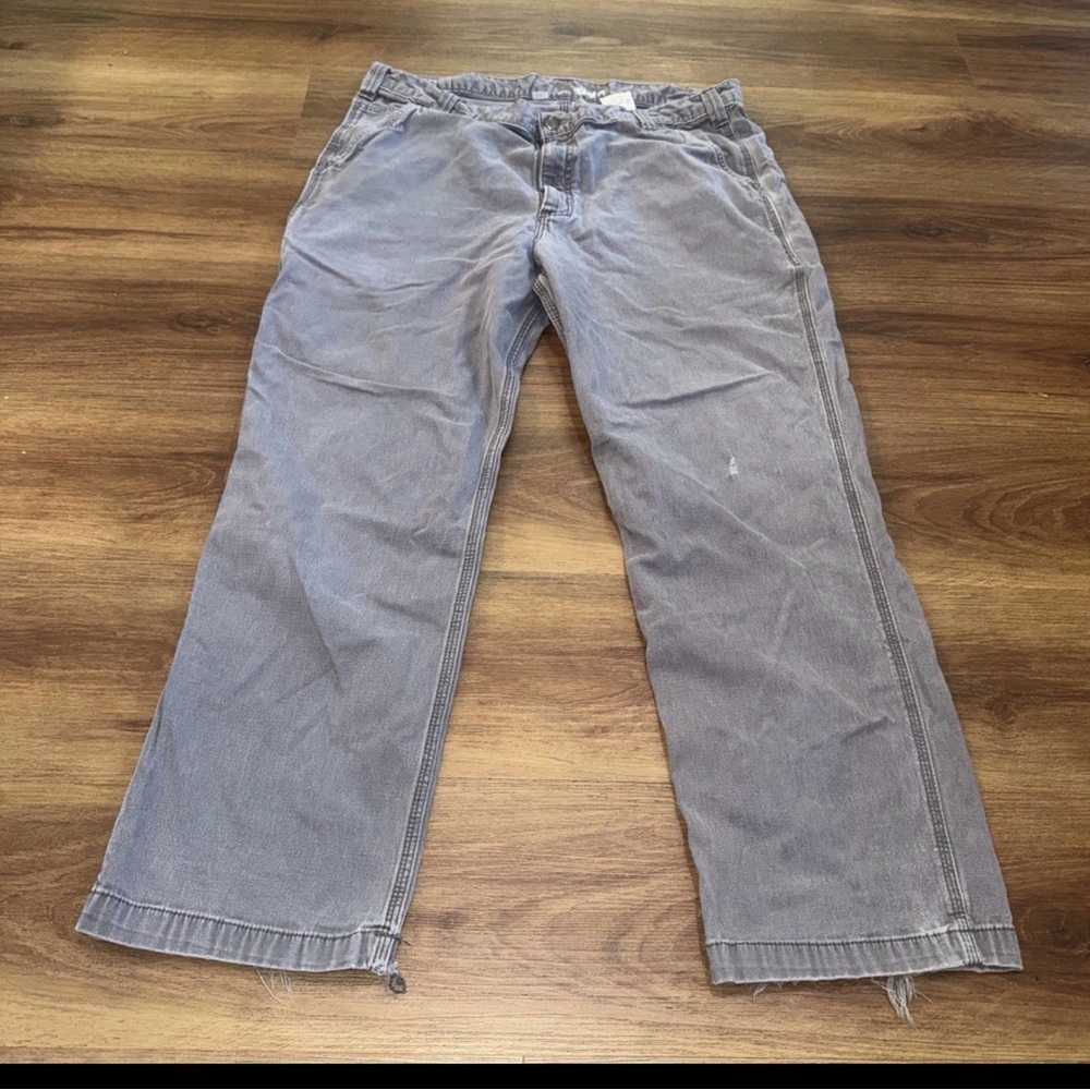 Carhartt Relaxed Fit Men's Size 40 x 30 Gray Jeans Work Pants Pockets